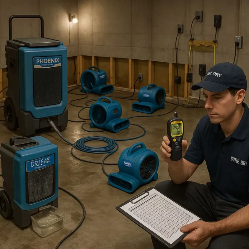 Structural Drying and Dehumidification process in Sycamore, IL